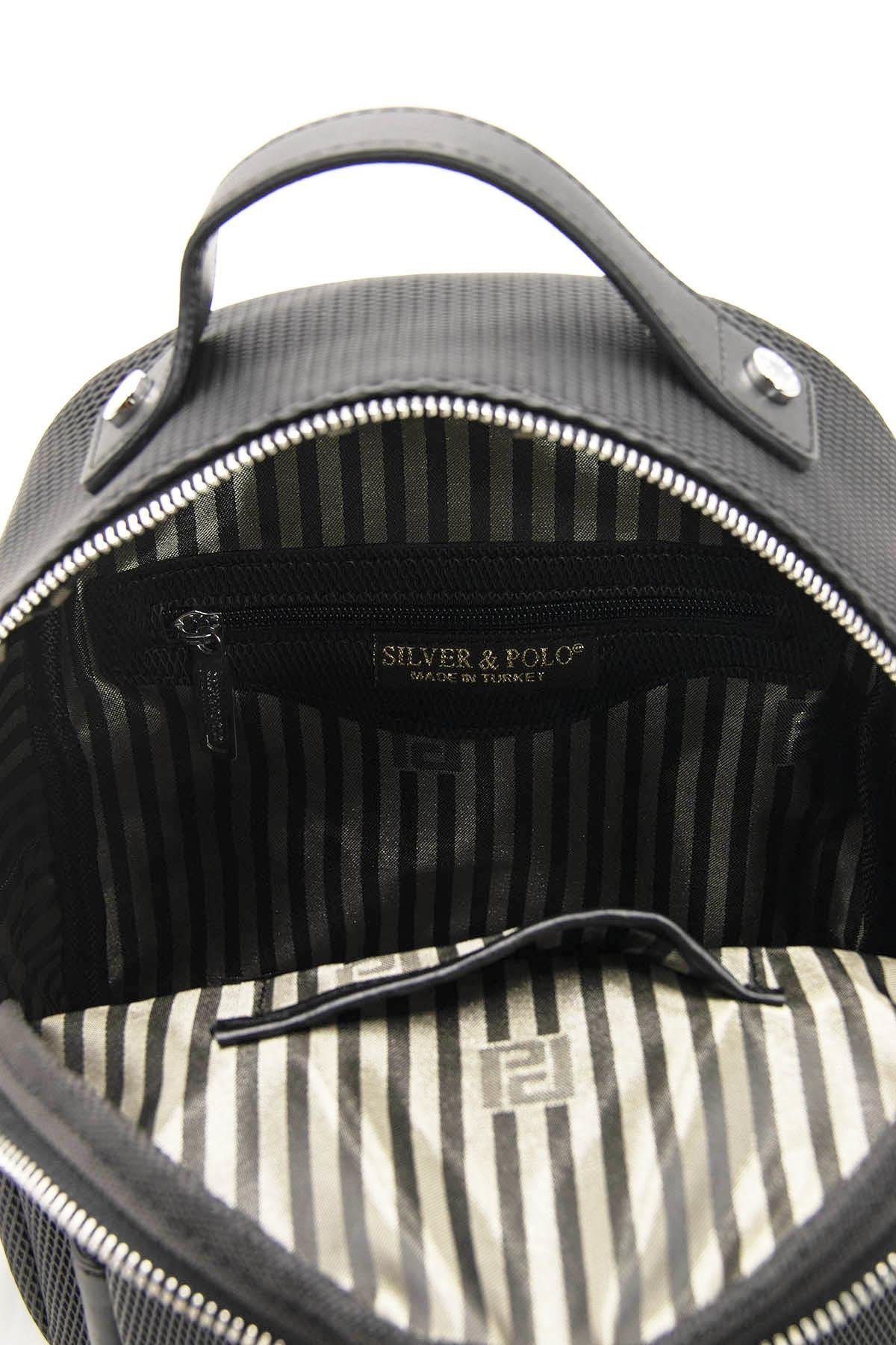 Silver & Polo SP1130 Kadın Sırt Çantası Logolu Siyah-S.Nut
