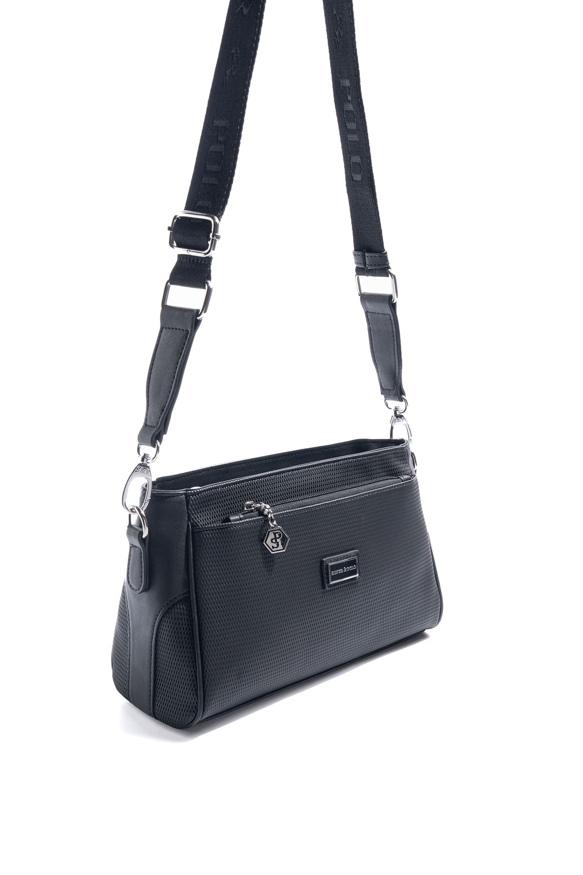 Silver Polo Siyah - Siyah Petek Kadın Çapraz Çanta SP1273