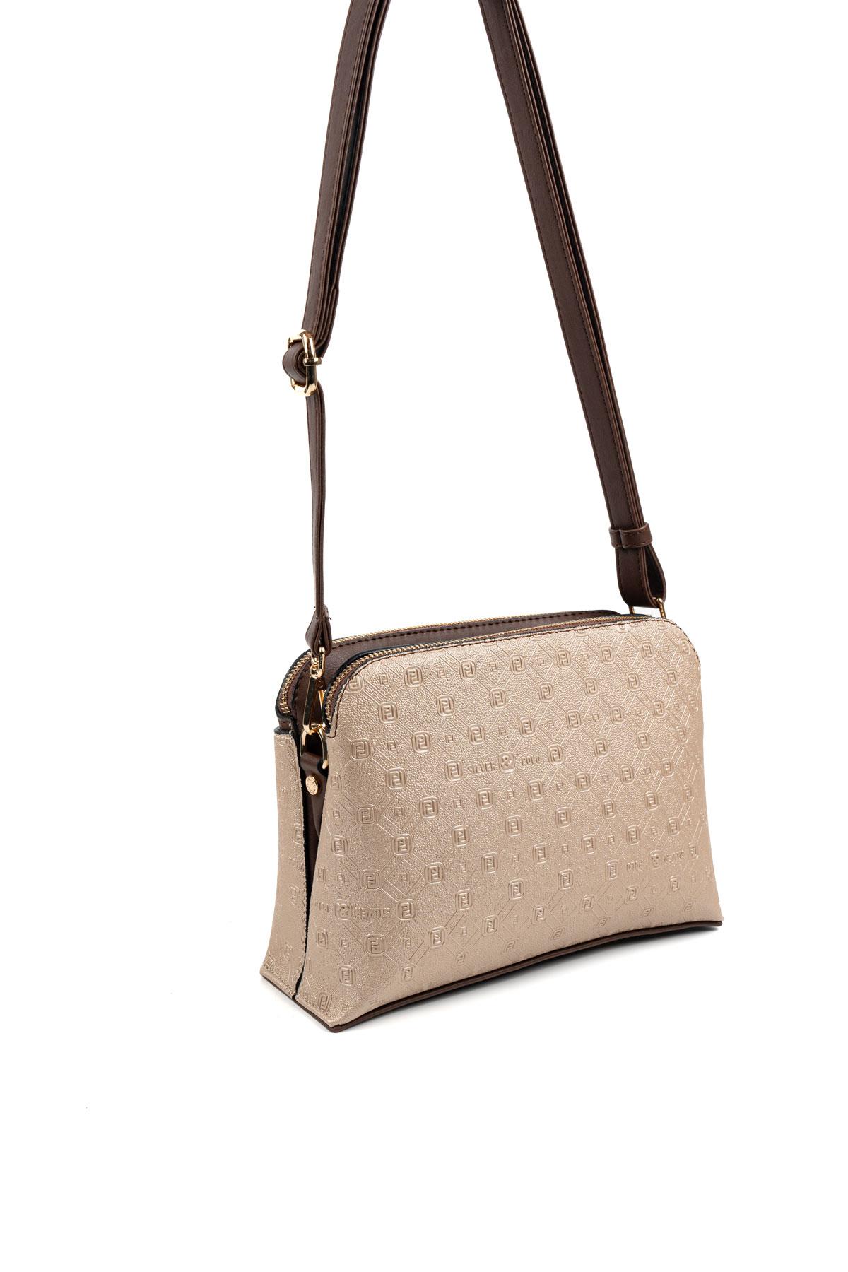 Silver & Polo SP623 Kadın Çapraz Çanta Logolu Nut-Kahve