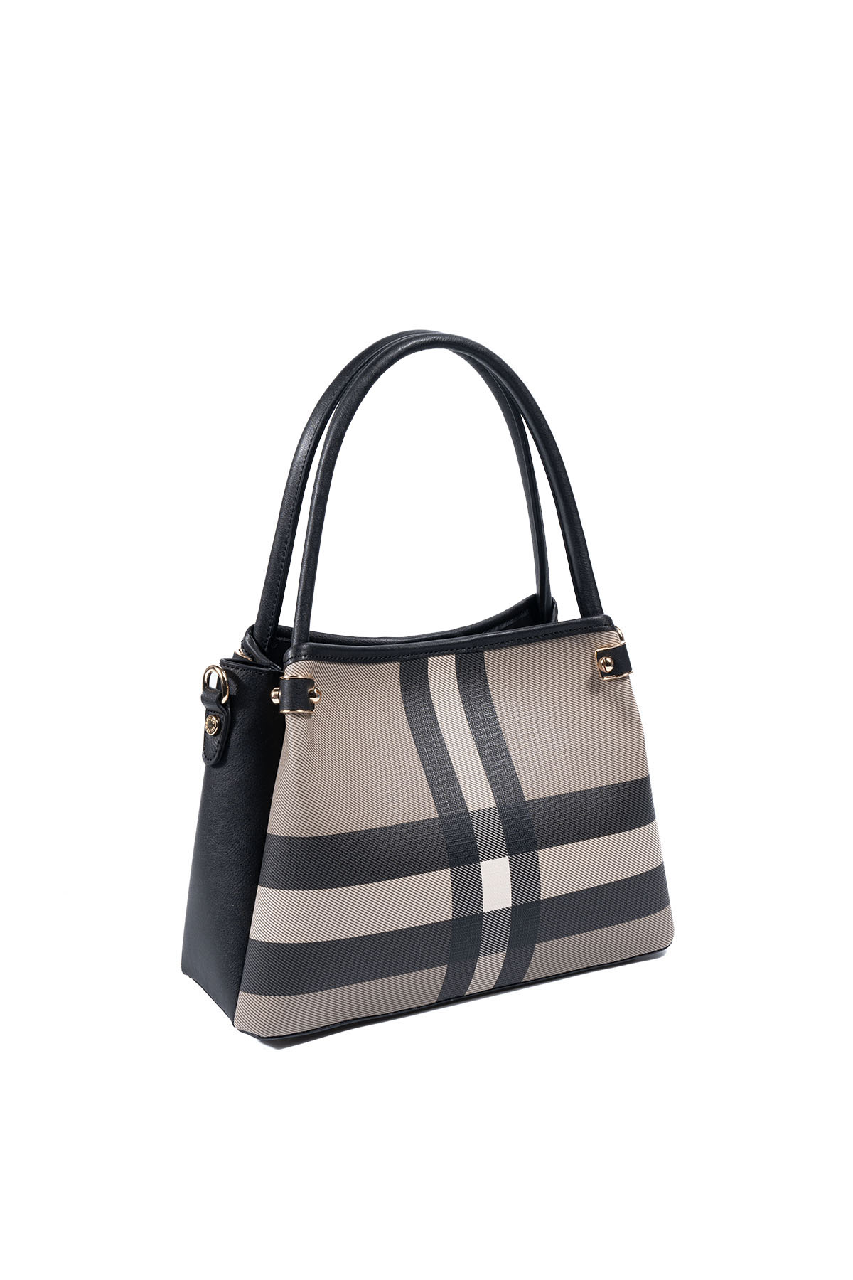 Silver & Polo SP1254 Kadın El Çantası Ekose Kahve-Siyah