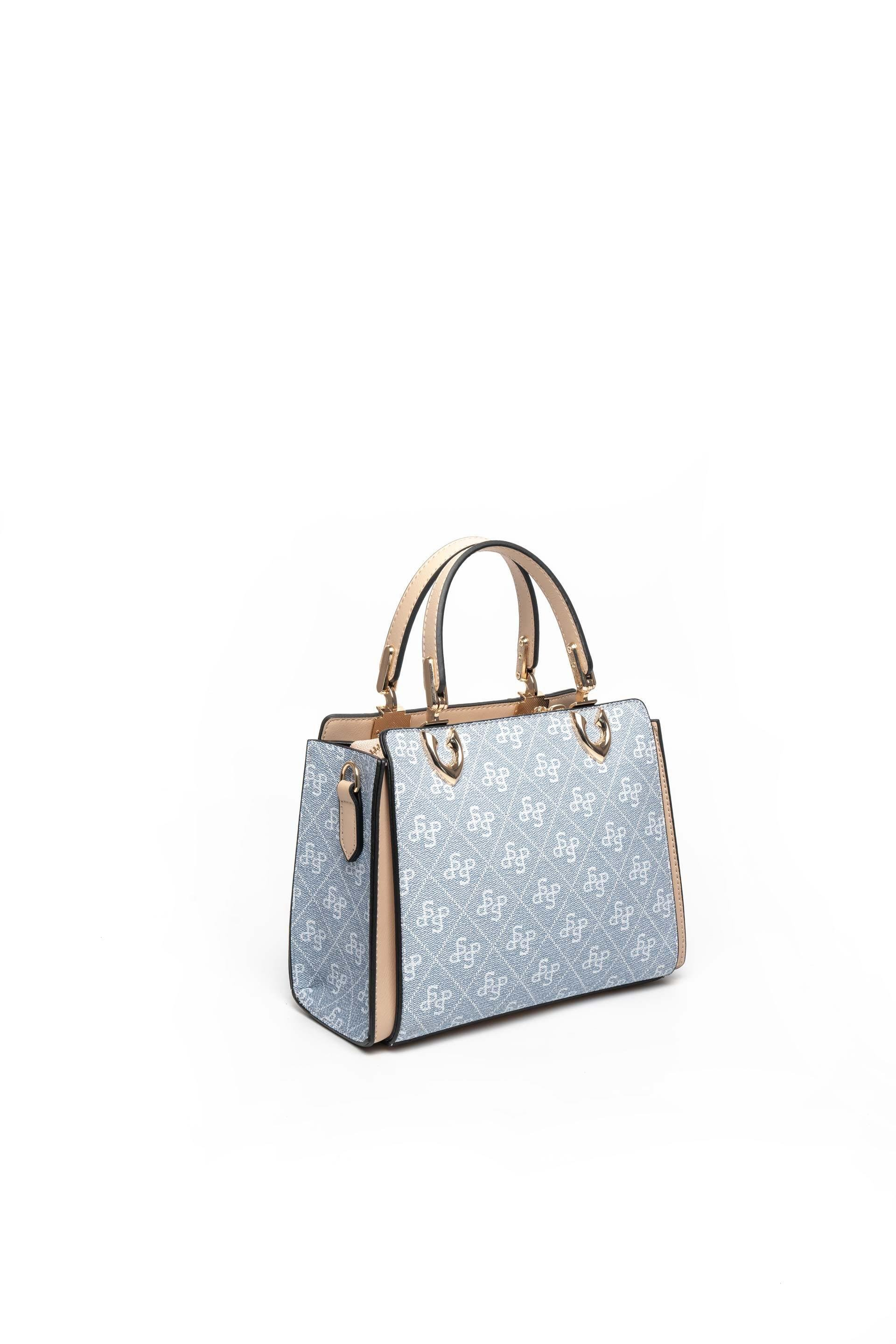 Silver Polo Mavi - Ten Monogram Kadın El Çantası SP1133