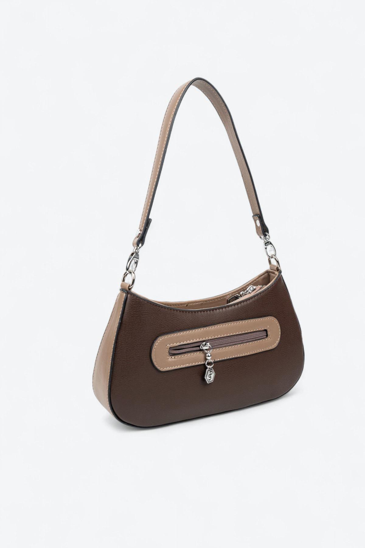 Silver & Polo SP1251 Kadın Omuz Çantası Kahve-Vizon