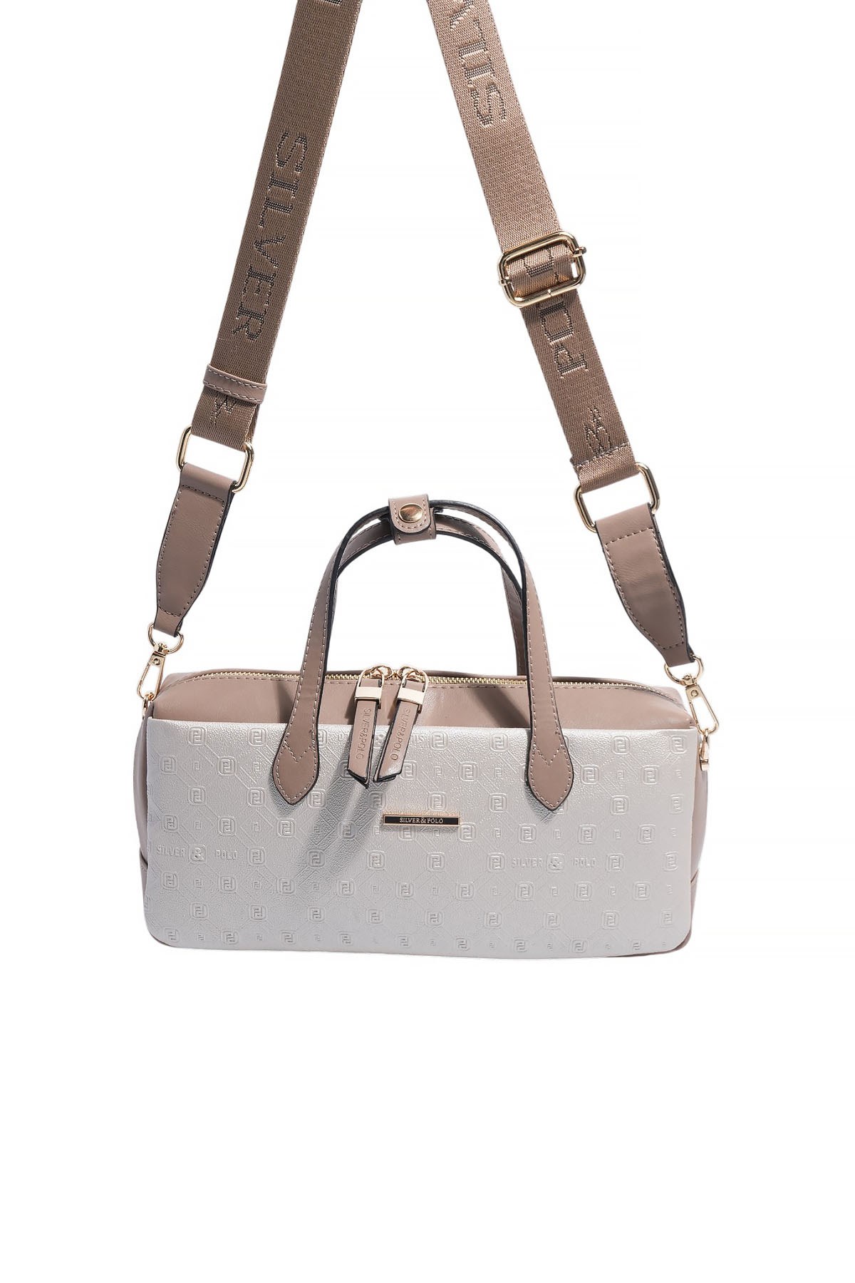Silver Polo SP1276 Kadın El Çantası Logolu Bej-Latte