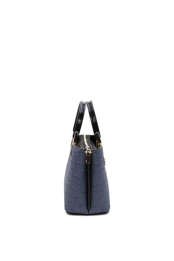 Silver & Polo SP987 Kadın El Çantası Logolu Lacivert-Lacivert