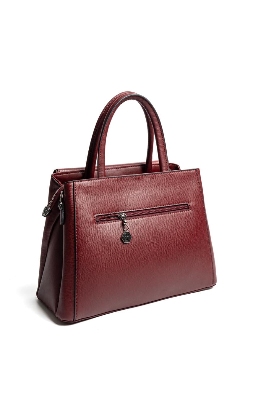 Silver & Polo SP1264 Kadın El Çantası Düz Bordo-Bordo