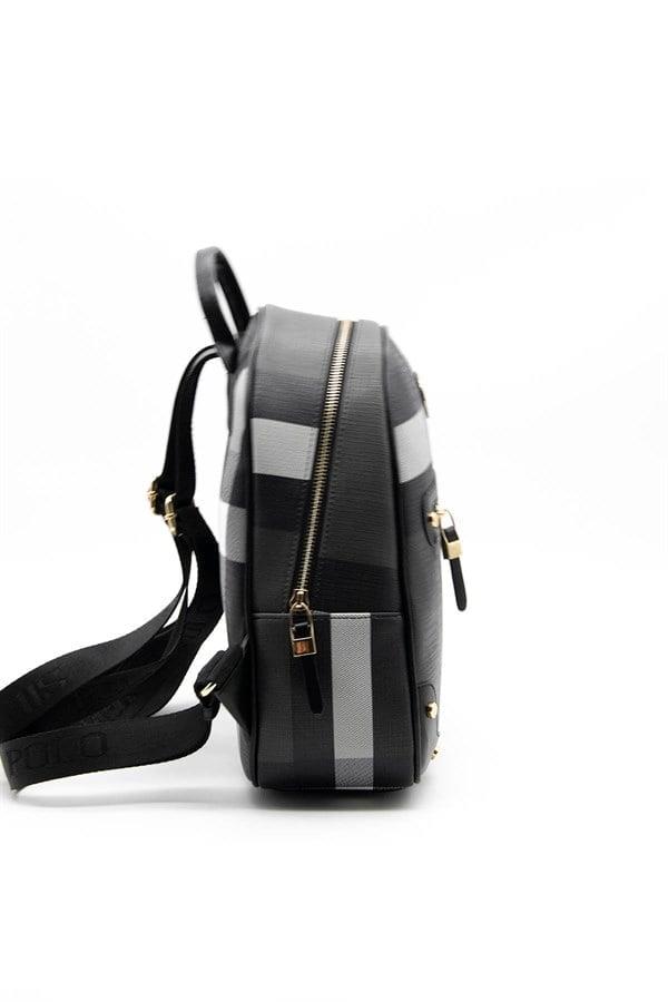 Silver & Polo SP1063 Kadın Sırt Çantası Ekose Siyah