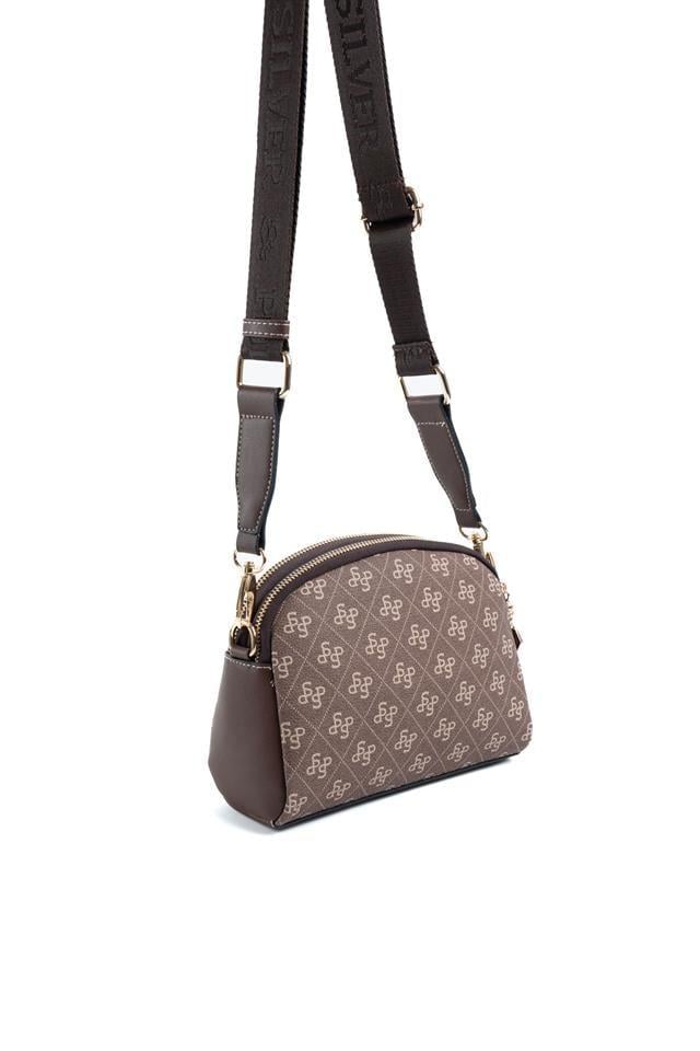Silver Polo SP1144 Kadın Çapraz Çanta Monogram Kahve-Kahve