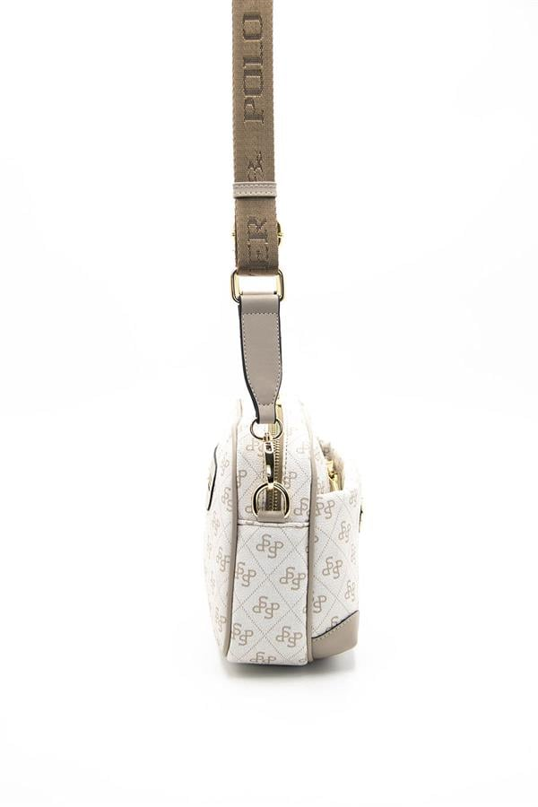 Silver Polo SP1094 Kadın Çapraz Çanta Monogram Bej-Kum