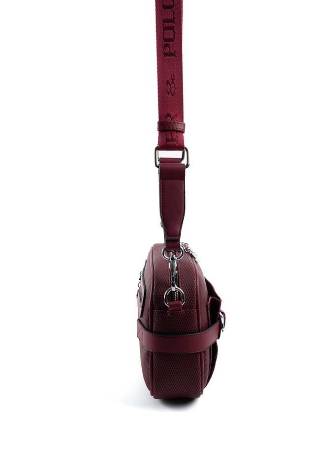 Silver Polo Bordo - Bordo Petek Kadın Çapraz Çanta SP1256