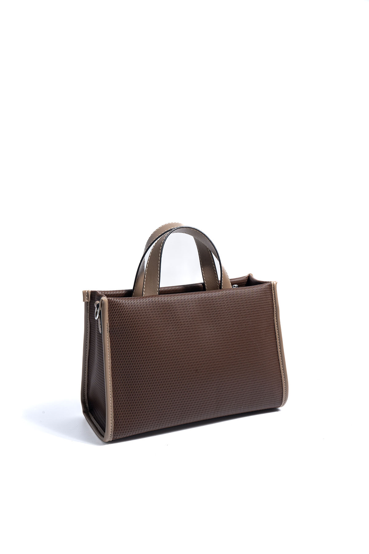 Silver & Polo SP1271 Kadın El Çantası Petek Kahve-Vizon