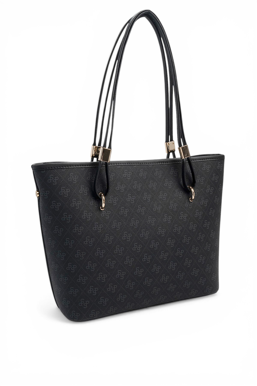 Silver & Polo SP1282 Kadın Omuz Çantası Monogram Siyah-Siyah