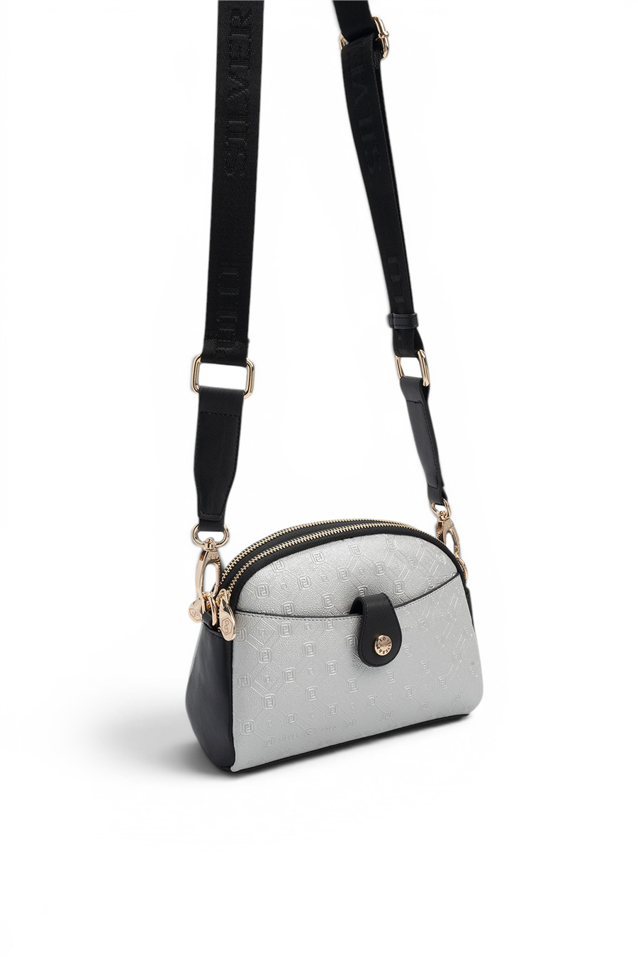 Silver & Polo SP1144 Kadın Çapraz Çanta Logolu A.Gümüş-Siyah