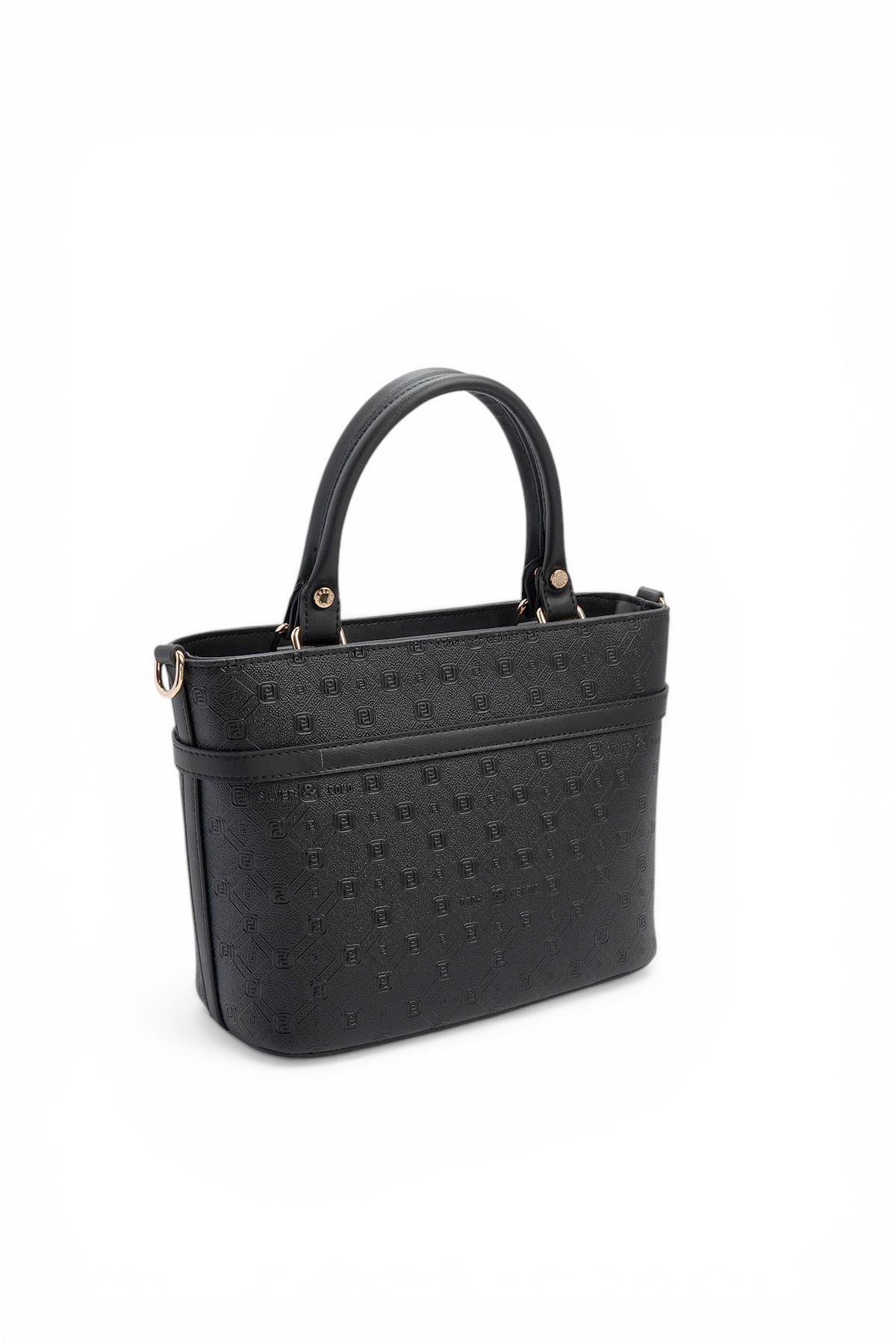 Silver & Polo SP1283 Kadın El Çantası Logolu Siyah-Siyah