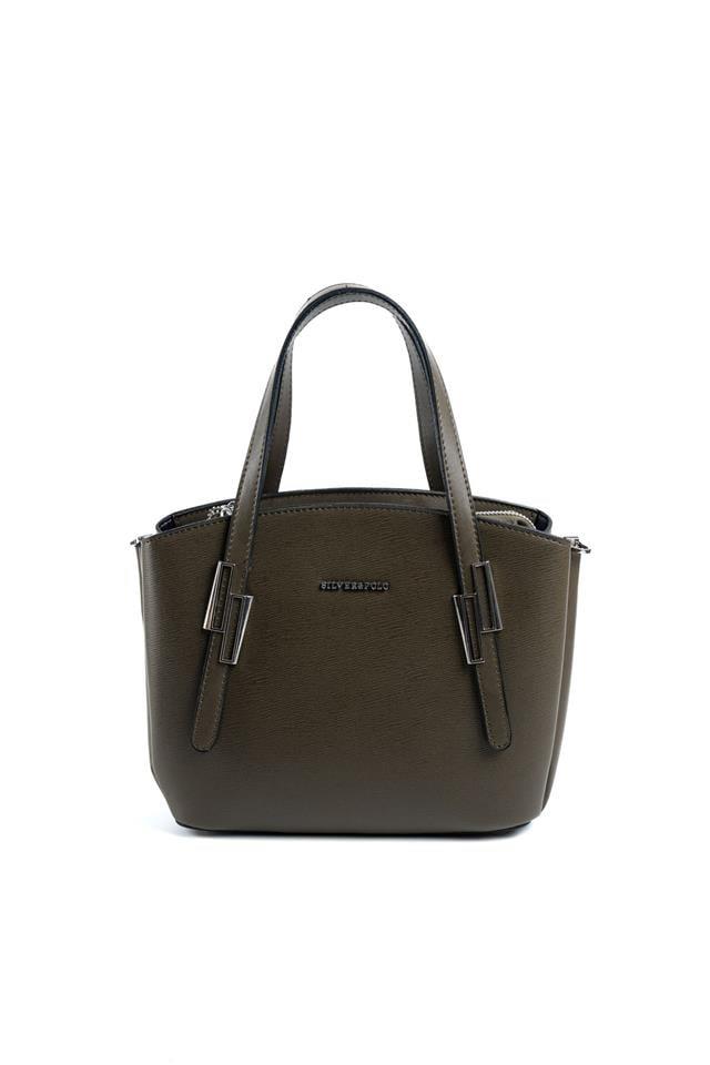 Silver & Polo SP1021 Kadın El Çantası Düz Zeytuni