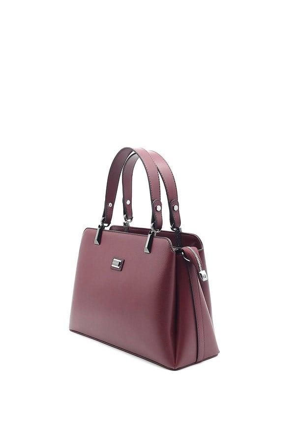 Silver & Polo SP972 Kadın El Çantası Düz Bordo