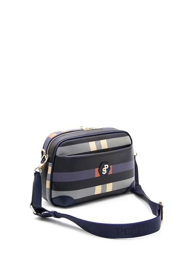 Silver Polo Lacivert - Lacivert Ekose Kadın Çapraz Çanta SP1094