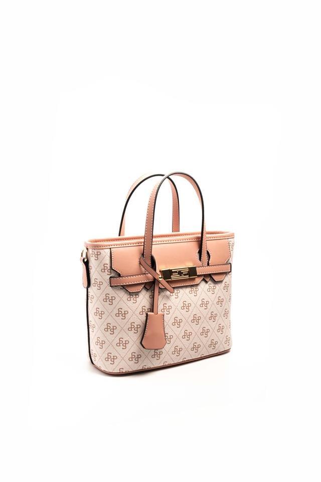 Silver Polo SP1185 Kadın El Çantası Monogram Pembe-Somon