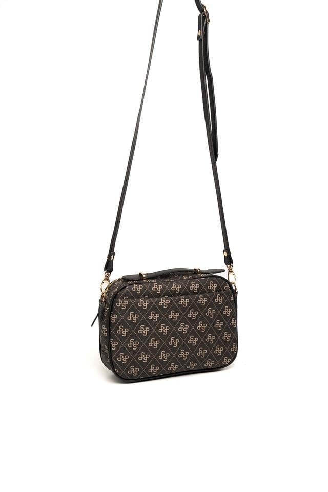Silver & Polo SP1186 Kadın Çapraz Çanta Monogram Füme-Siyah