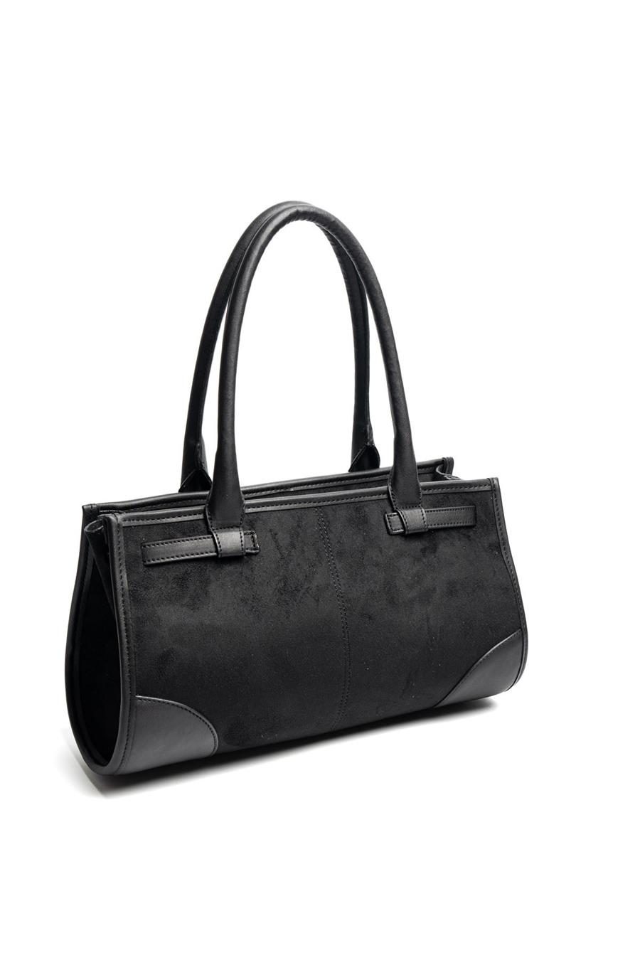 Silver & Polo SP1261 Kadın El Çantası Süet Siyah-Siyah