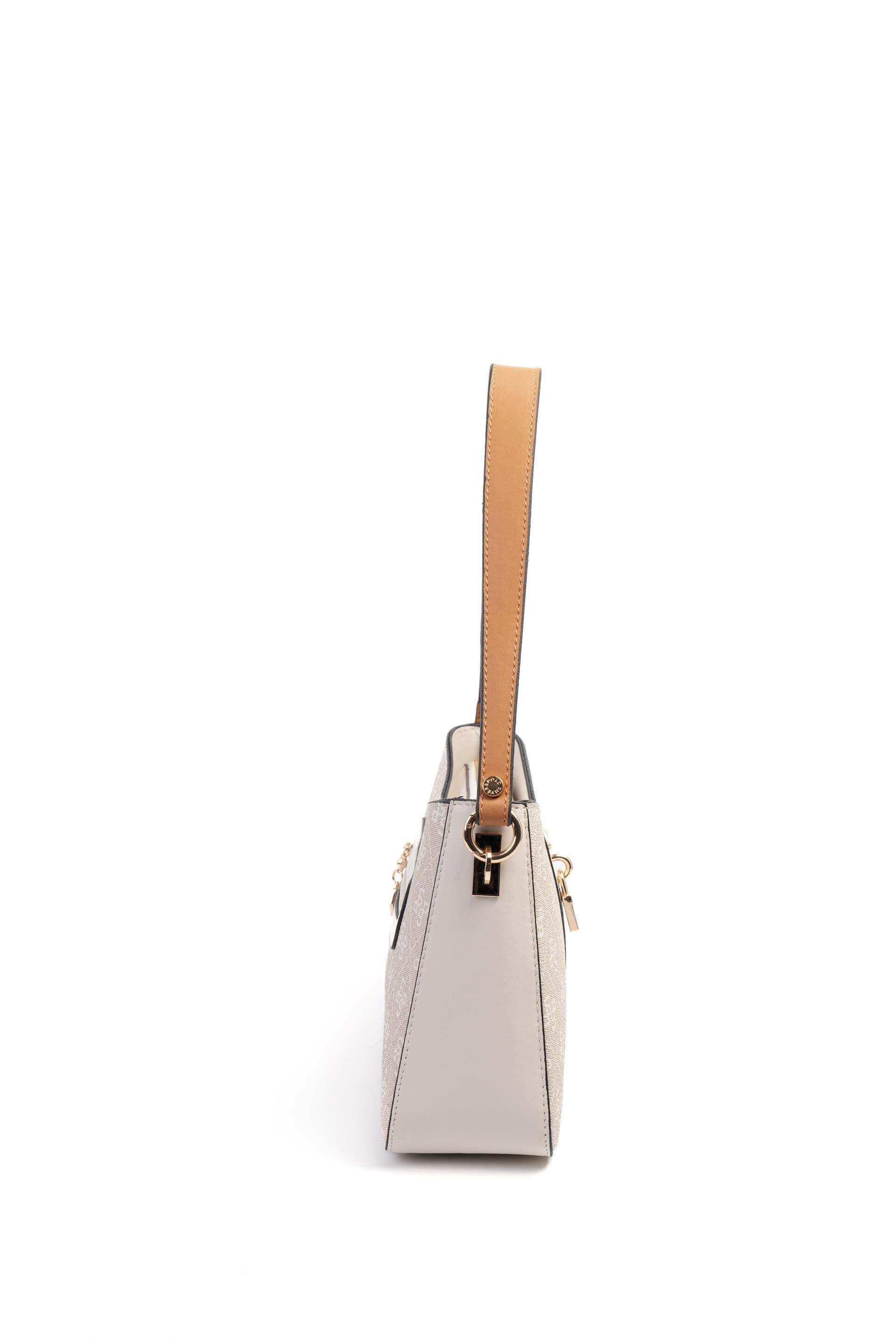 Silver Polo Taş - Kemik - A.Taba Monogram Kadın Omuz Çantası SP1102