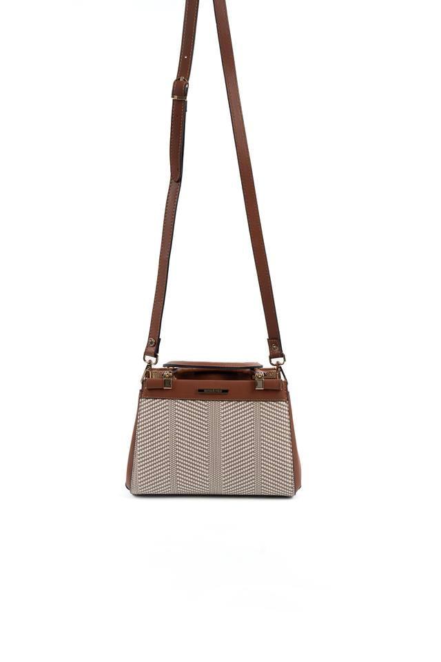 Silver & Polo SP1193 Kadın El Çantası Hasır Bej-Taba