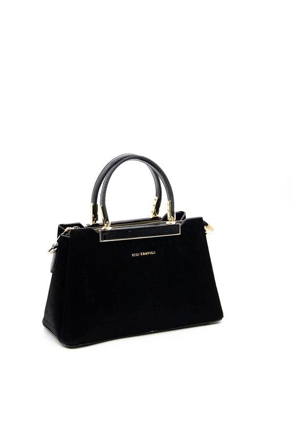 Silver & Polo SP913 Kadın El Çantası Fashion Siyah-Rugan Siyah