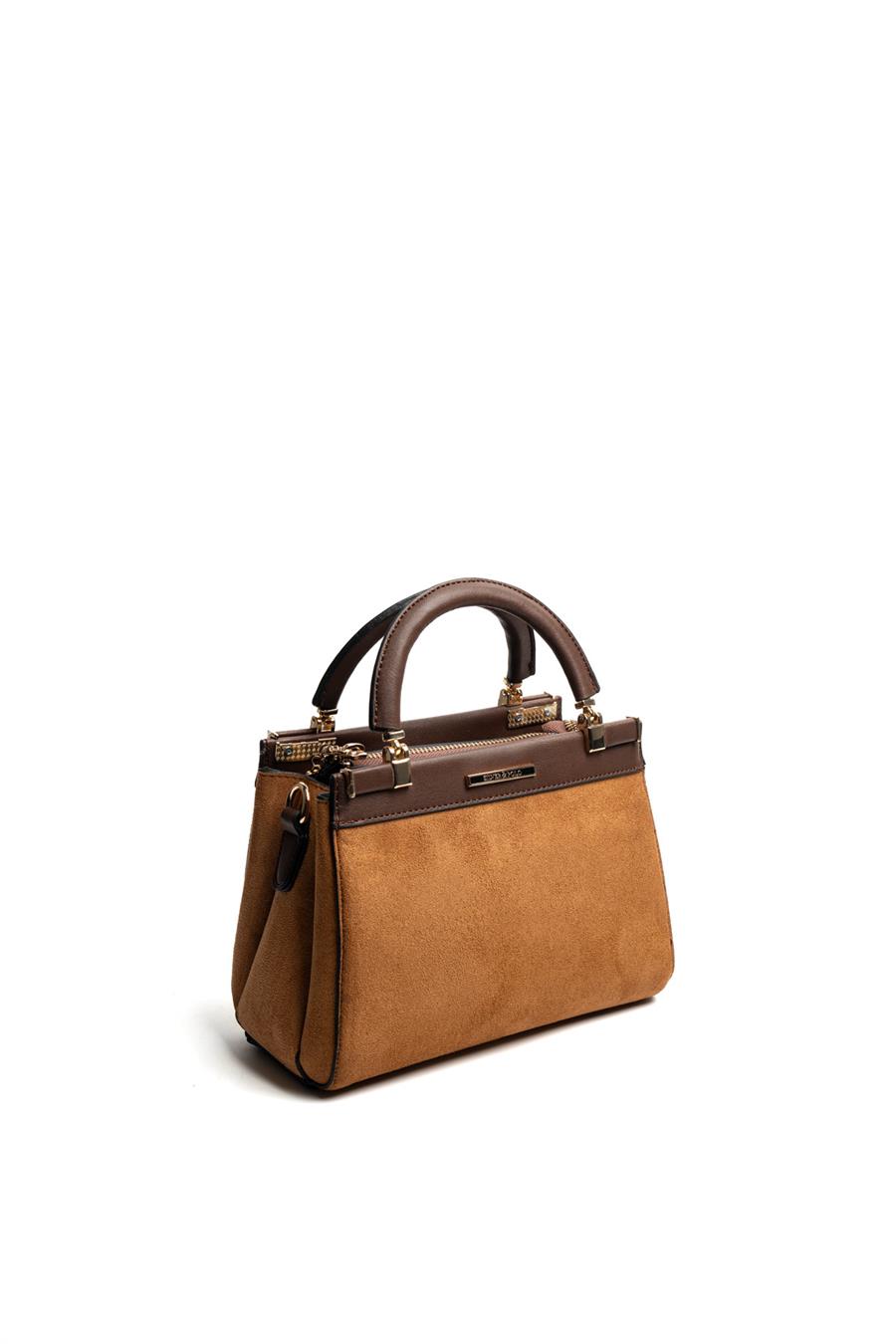 Silver & Polo SP1193 Kadın El Çantası Süet Taba-Kahve