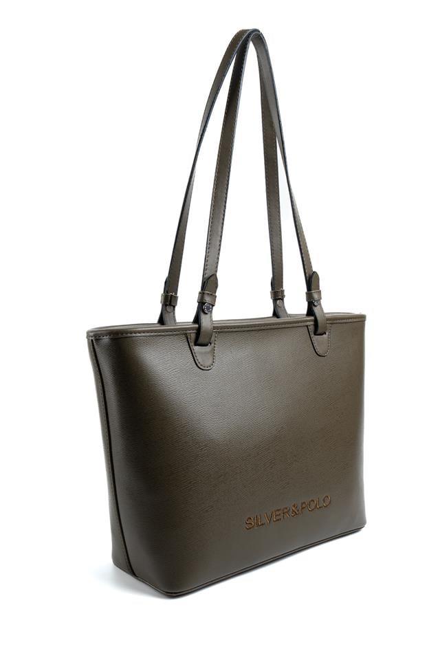 Silver & Polo SP1204 Kadın Omuz Çantası Düz Zeytuni
