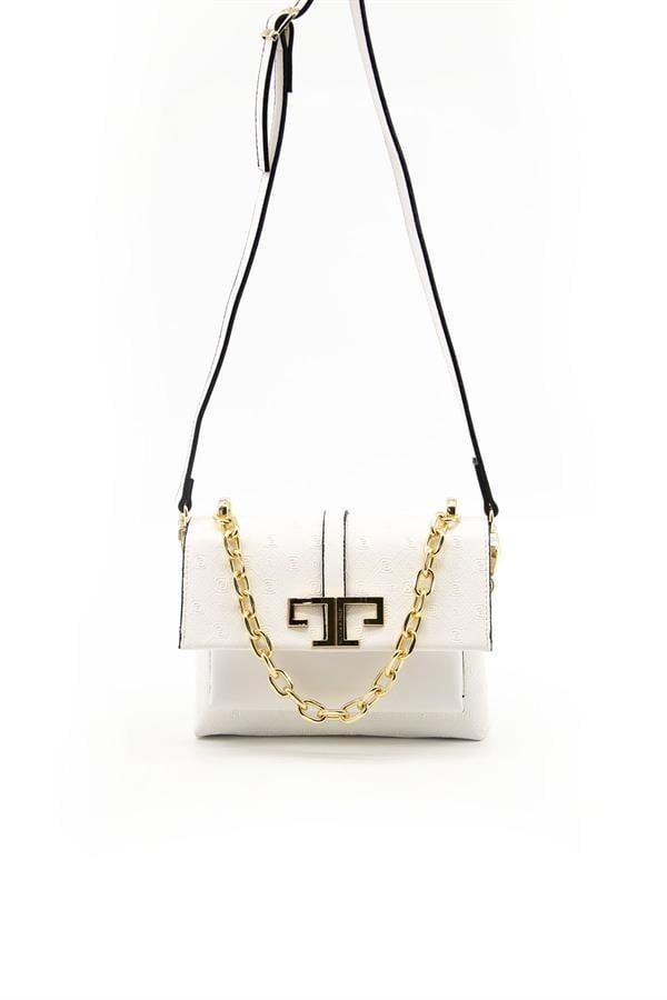 Silver & Polo SP1148 Kadın Çapraz Çanta Logolu Beyaz