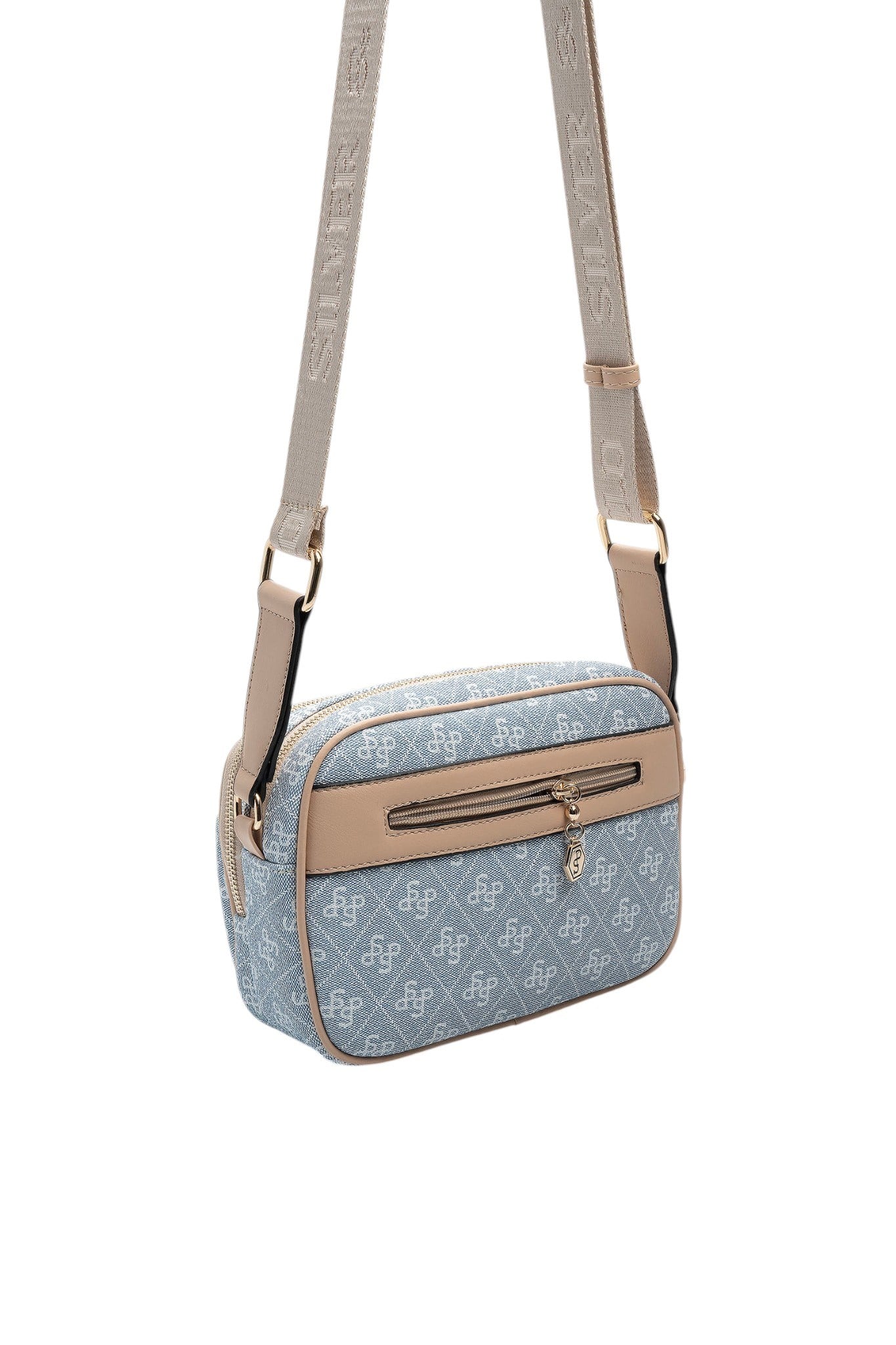 Silver Polo Mavi - Ten Monogram Kadın Çapraz Çanta SP1162