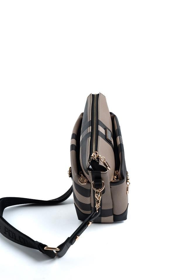 Silver & Polo SP1110 Kadın Çapraz Çanta Ekose Kahve-Siyah