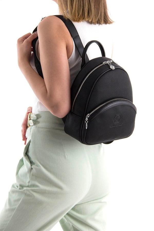 Silver & Polo SP945 Kadın Sırt Çantası Petek Siyah