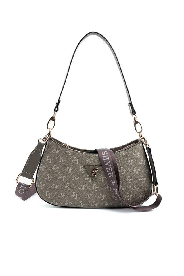 Silver & Polo SP1251 Kadın Omuz Çantası Monogram Y.Yeşil