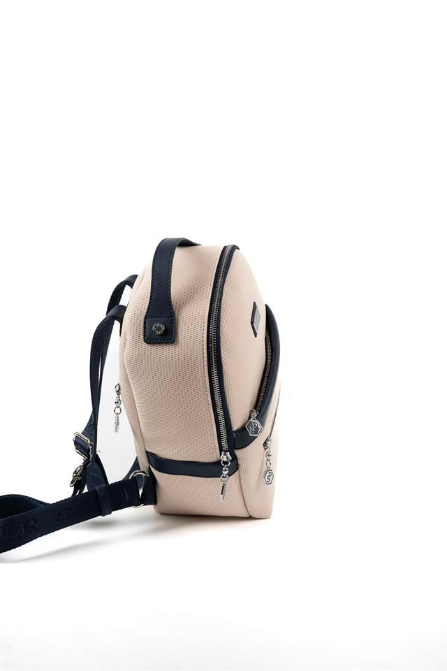 Silver Polo SP1061 Kadın Sırt Çantası Petek Bej-Lacivert