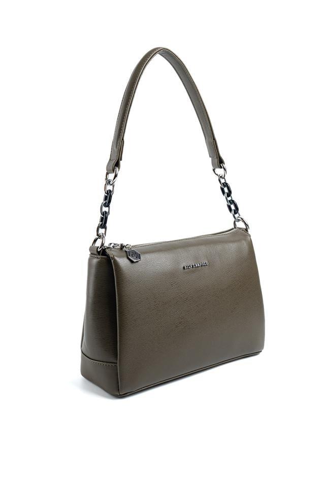 Silver & Polo SP910 Kadın Çapraz Çanta Düz Zeytuni