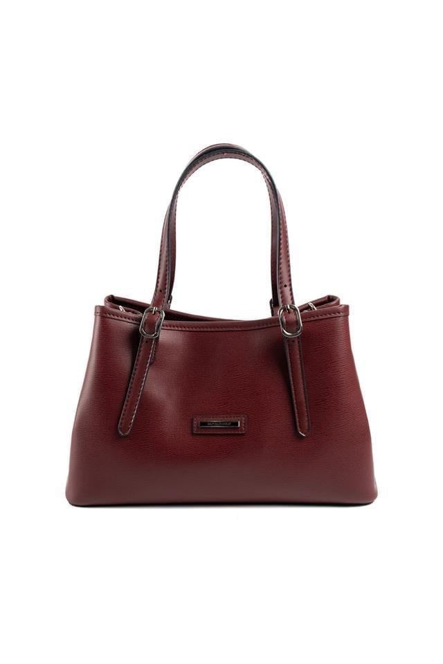 Silver Polo SP1252 Kadın El Çantası Düz Bordo-Bordo