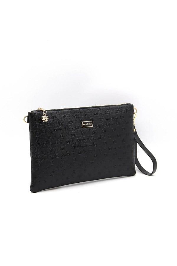 Silver & Polo SP1034 Kadın Portföy & Clutch Logolu Siyah