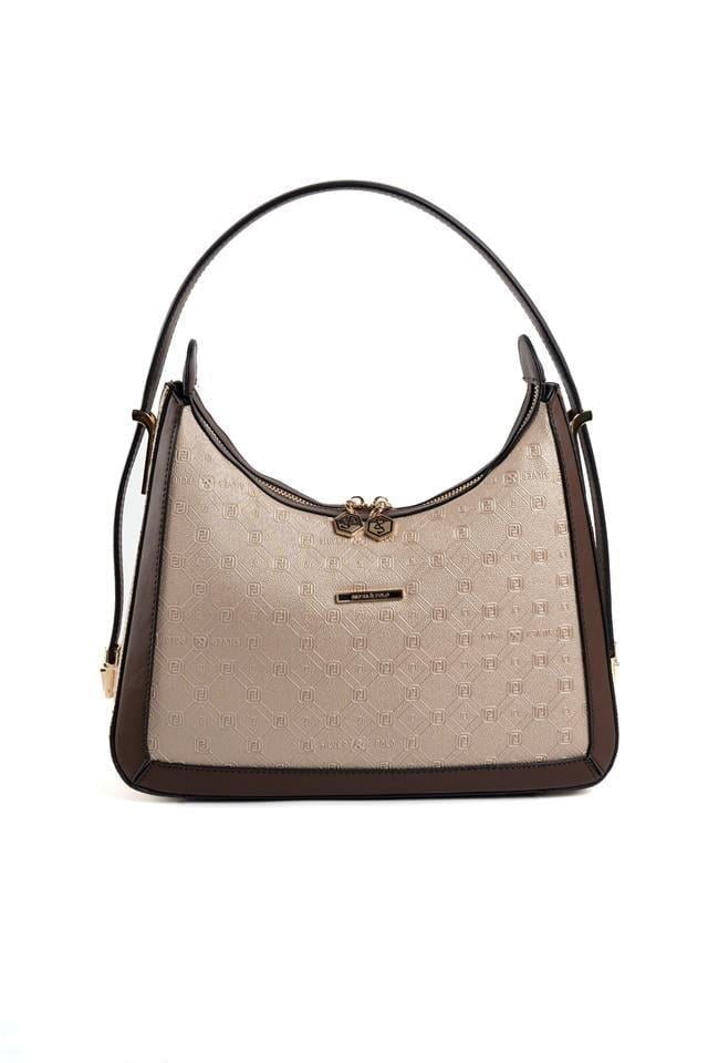 Silver & Polo SP1187 Kadın Omuz Çantası Logolu Nut-Kahve