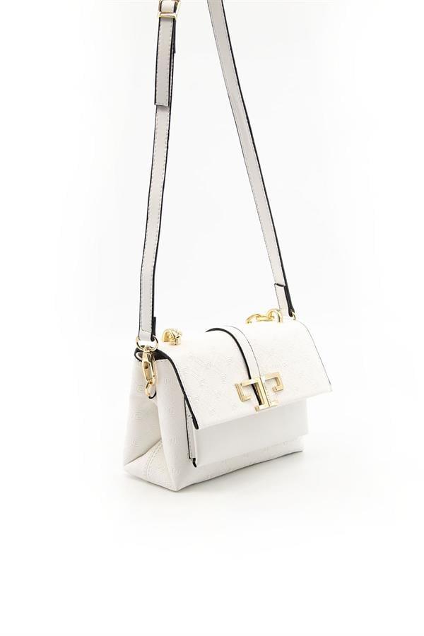 Silver & Polo SP1148 Kadın Çapraz Çanta Logolu Beyaz