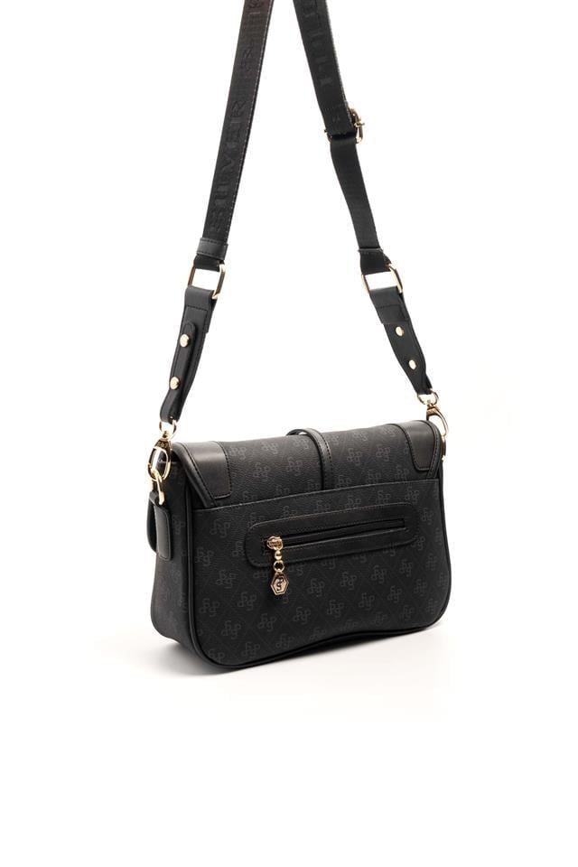 Silver & Polo SP1182 Kadın Çapraz Çanta Monogram Siyah