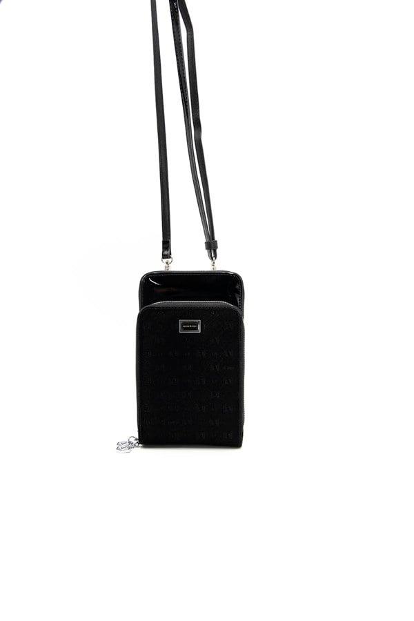 Silver Polo Siyah - Rugan Siyah Fashion Kadın Telefon Çantası SP1011