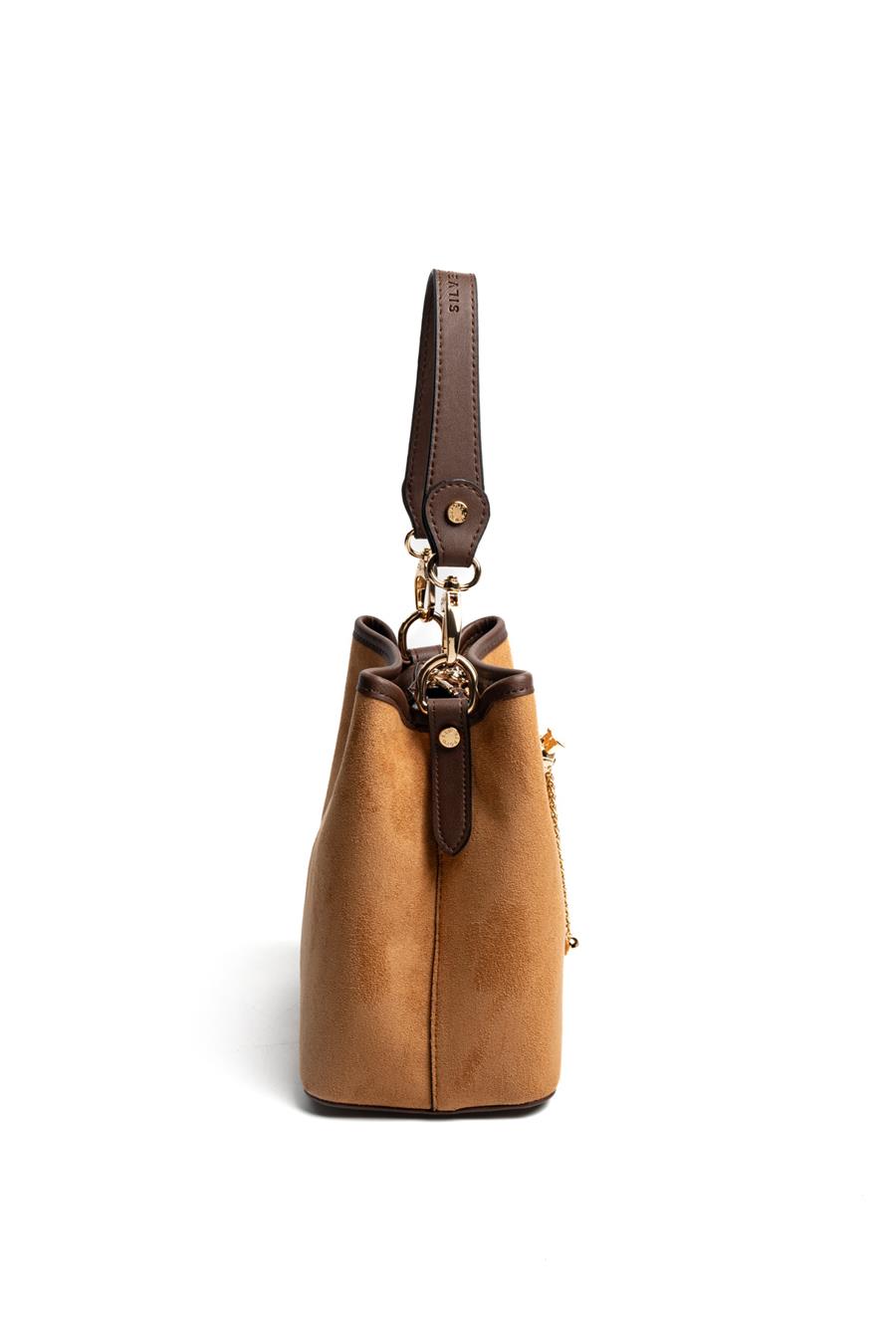 Silver & Polo SP1266 Kadın Çapraz Çanta Süet Taba-Kahve