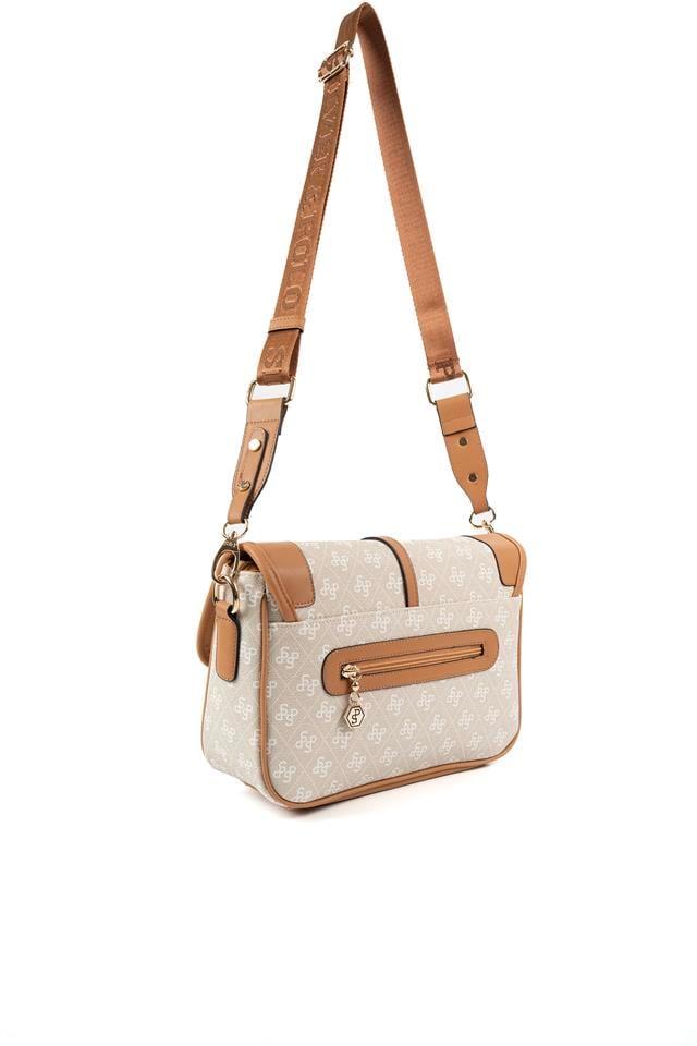 Silver & Polo SP1182 Kadın Çapraz Çanta Monogram Taş-A.Taba