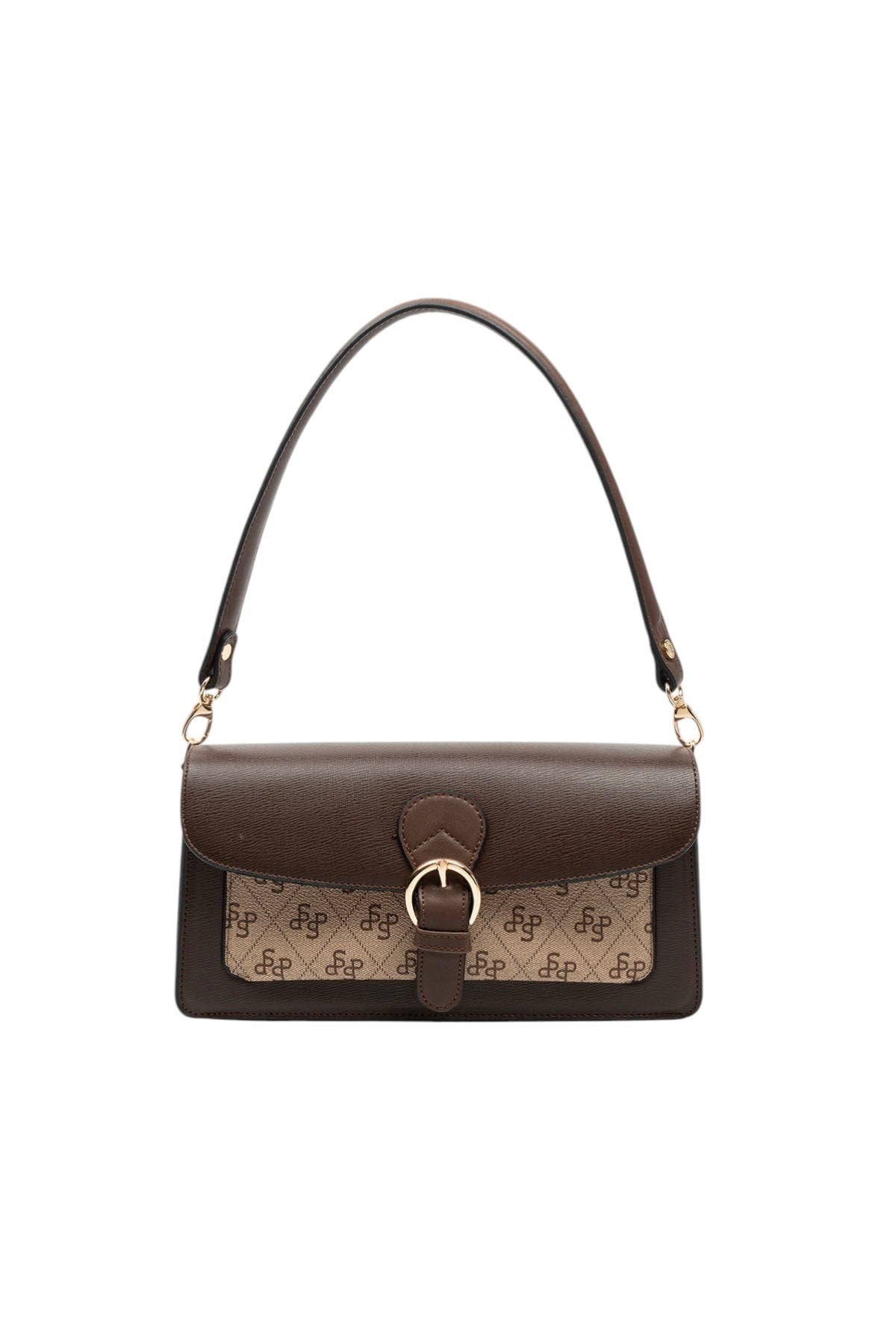 Silver Polo Kahve - M178 Koyu Bej - Kahve Düz Kadın Omuz Çantası SP1279