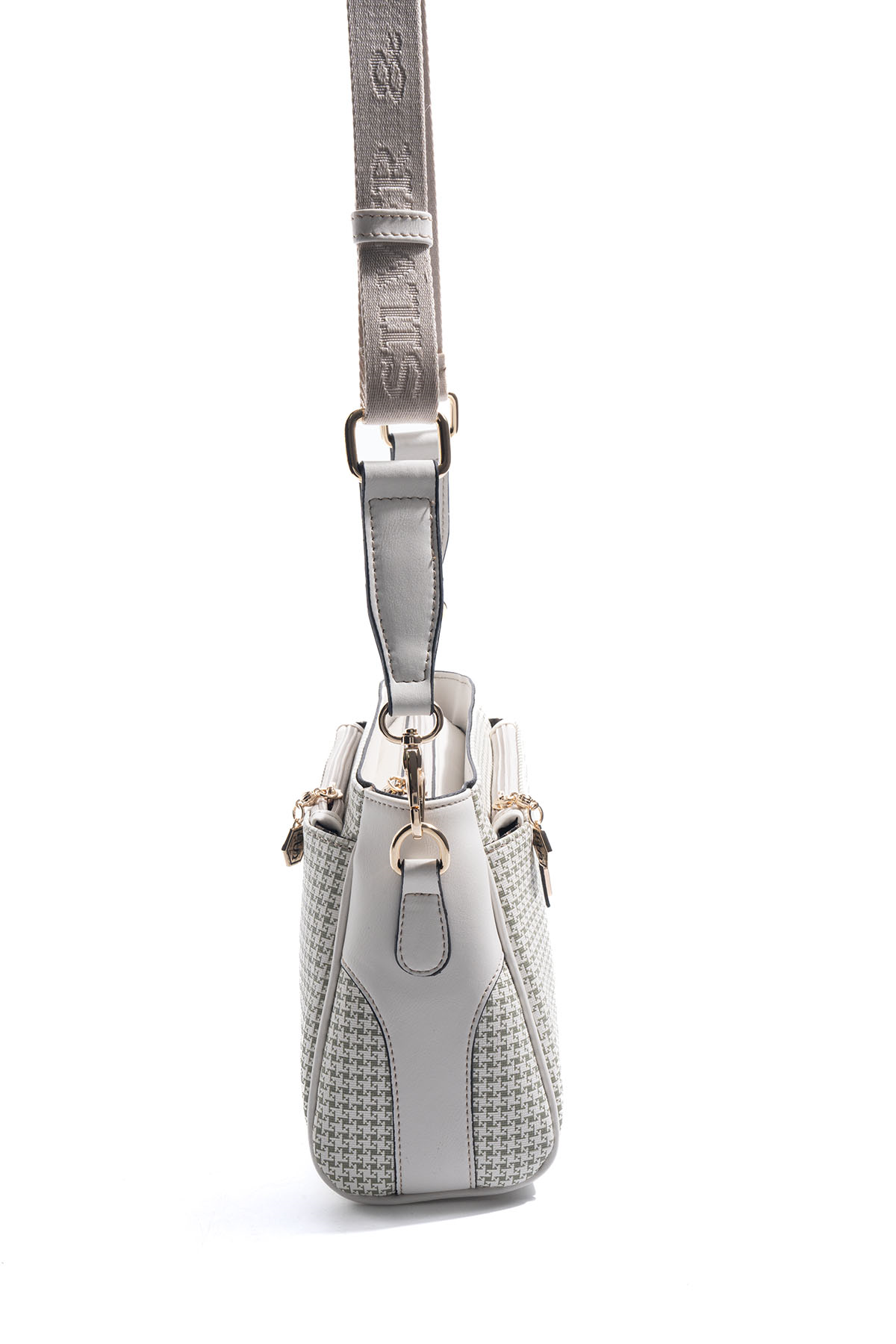 Silver & Polo SP1273 Kadın Çapraz Çanta King Desen Yeşil-Kemik