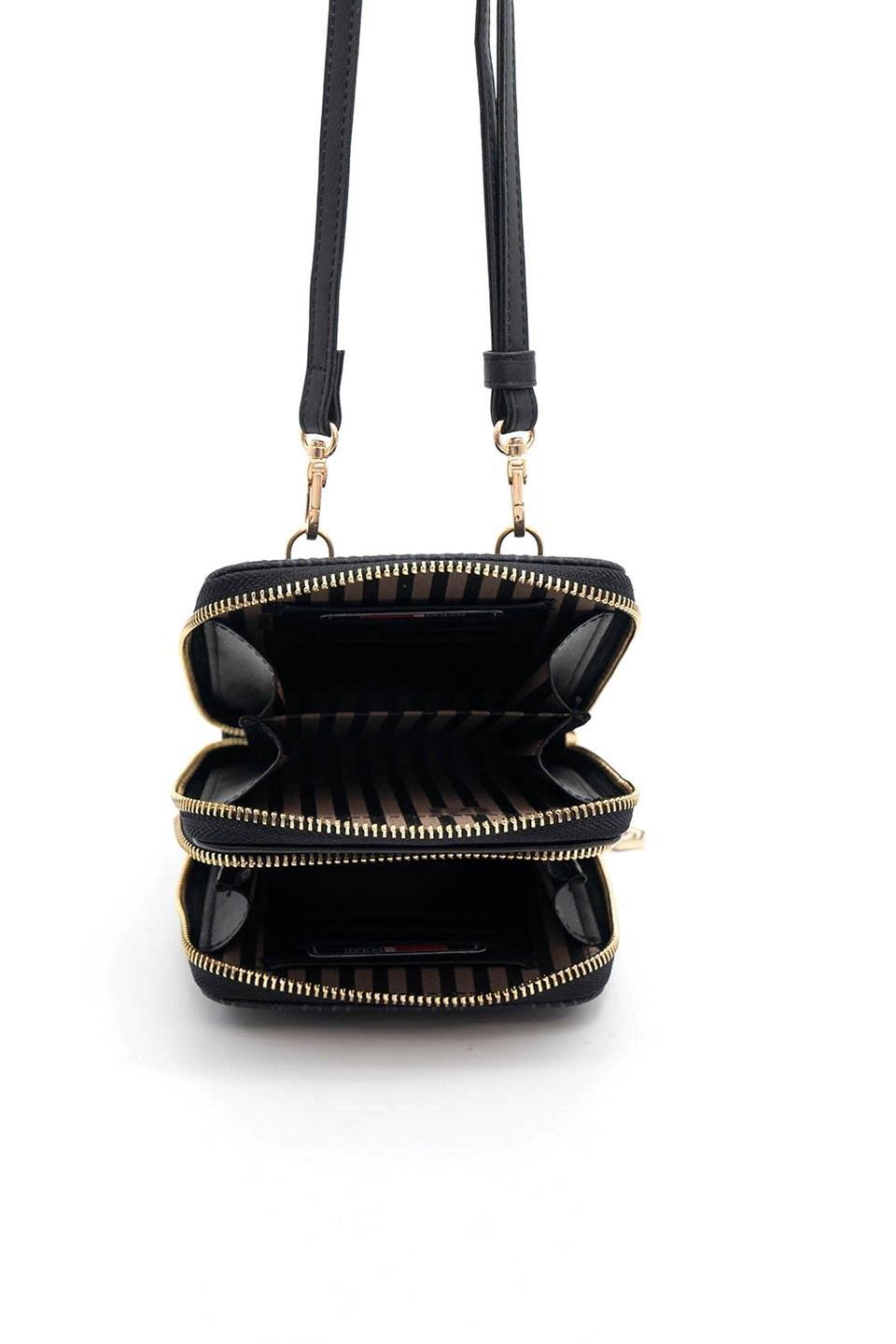 Silver & Polo SP1011 Kadın Telefon Çantası Monogram Siyah