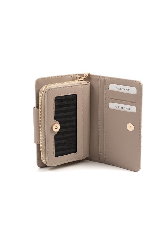 Silver & Polo SP1202 Kadın Cüzdan & Kartlık Monogram Bej-Kum