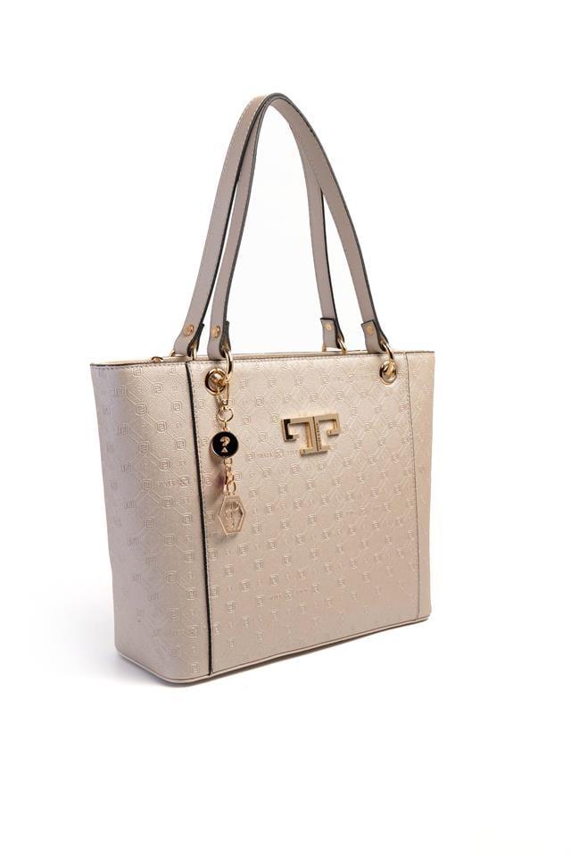 Silver & Polo SP1176 Kadın Omuz Çantası Logolu Bej-S.Bej