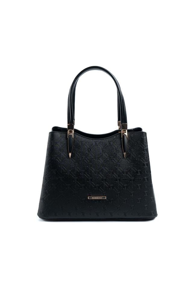 Silver & Polo SP1205 Kadın El Çantası Logolu Siyah-Siyah
