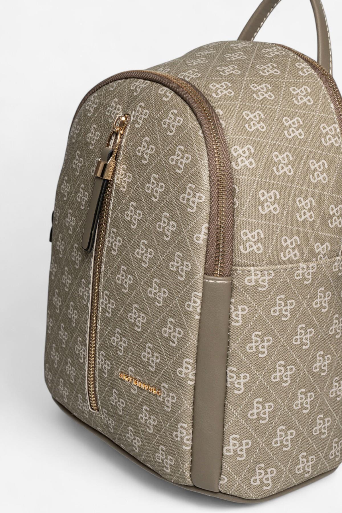 Silver & Polo SP901 Kadın Sırt Çantası Monogram Y.Yeşil